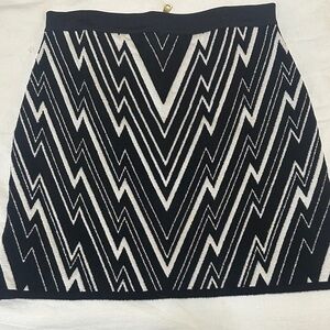 Balmain Monochrome Zigzag Mini Skirt